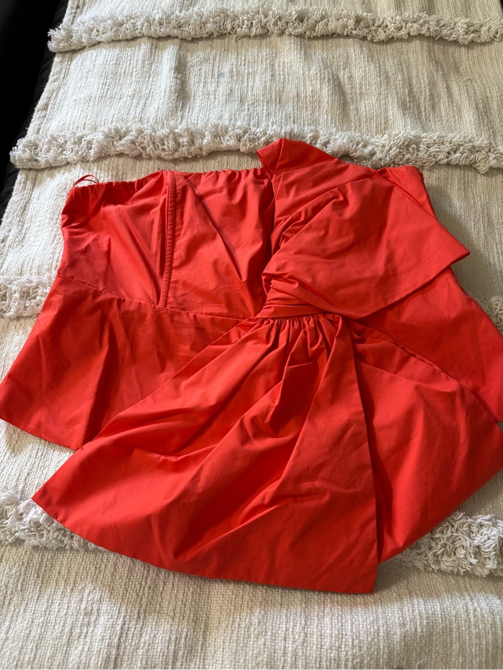 Free Market by Flying Tomato Vibrant Red/Orange Strapless crop top